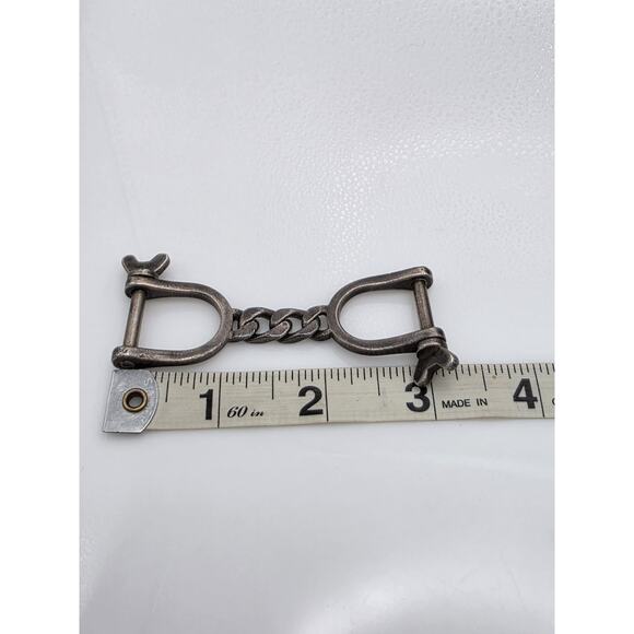 VINTAGE ON OF THE KIND ITALY STERLING SILVER 925 HORSESHOE BIT KEY CHAIN RING - Picture 8 of 16
